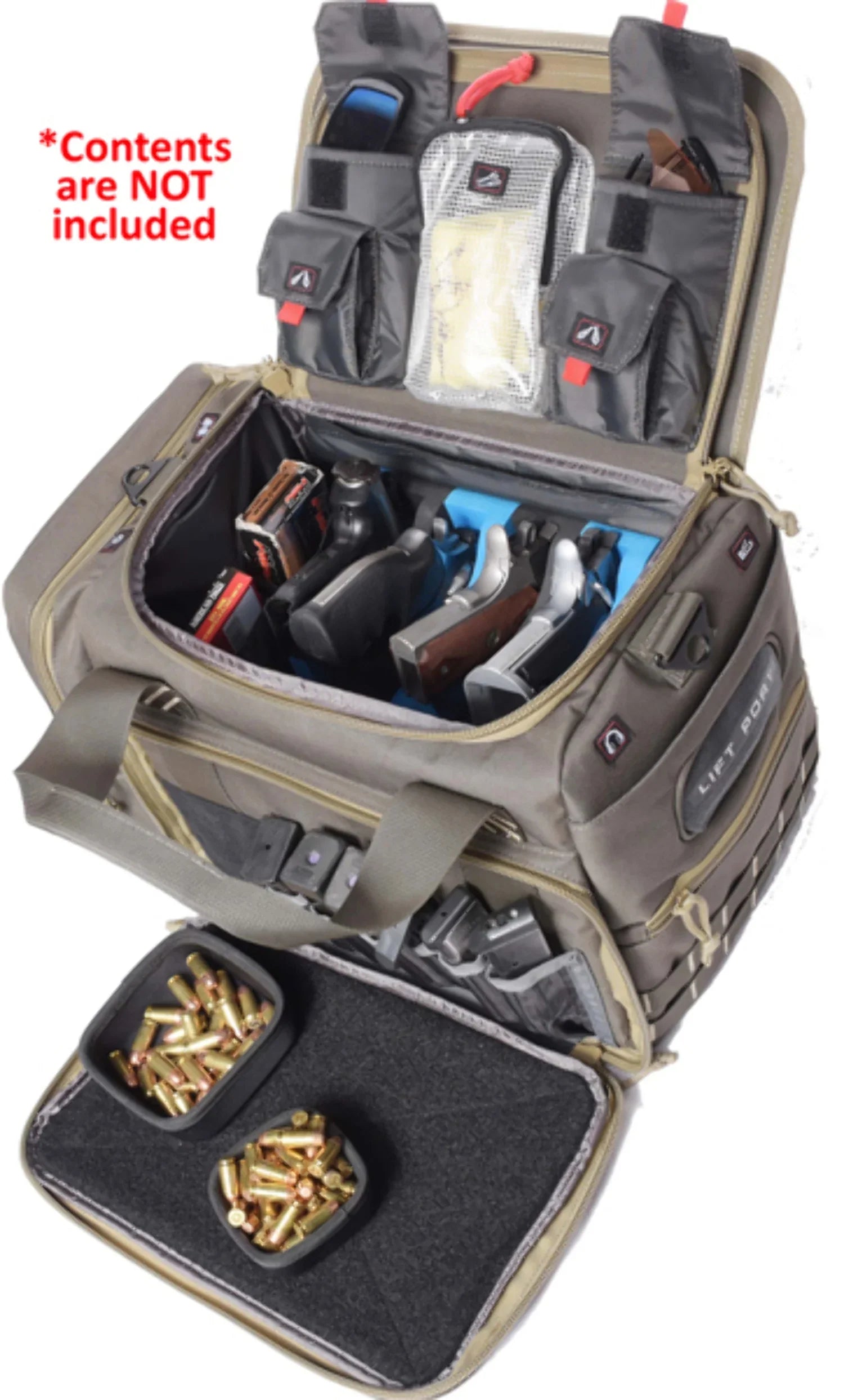 Range Bag with Foam Cradle, Medium/Large, 4 Handguns, Black