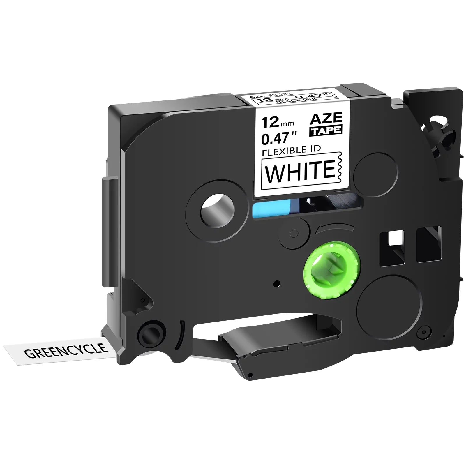 GREENCYCLE 20PK Fitting for Brother P-touch 12mm x 8m Black on White TZ TZe TZ-FX231 TZe-FX231 TZe-231 TZ-231 Flexible ID Cable Wire Label Tape