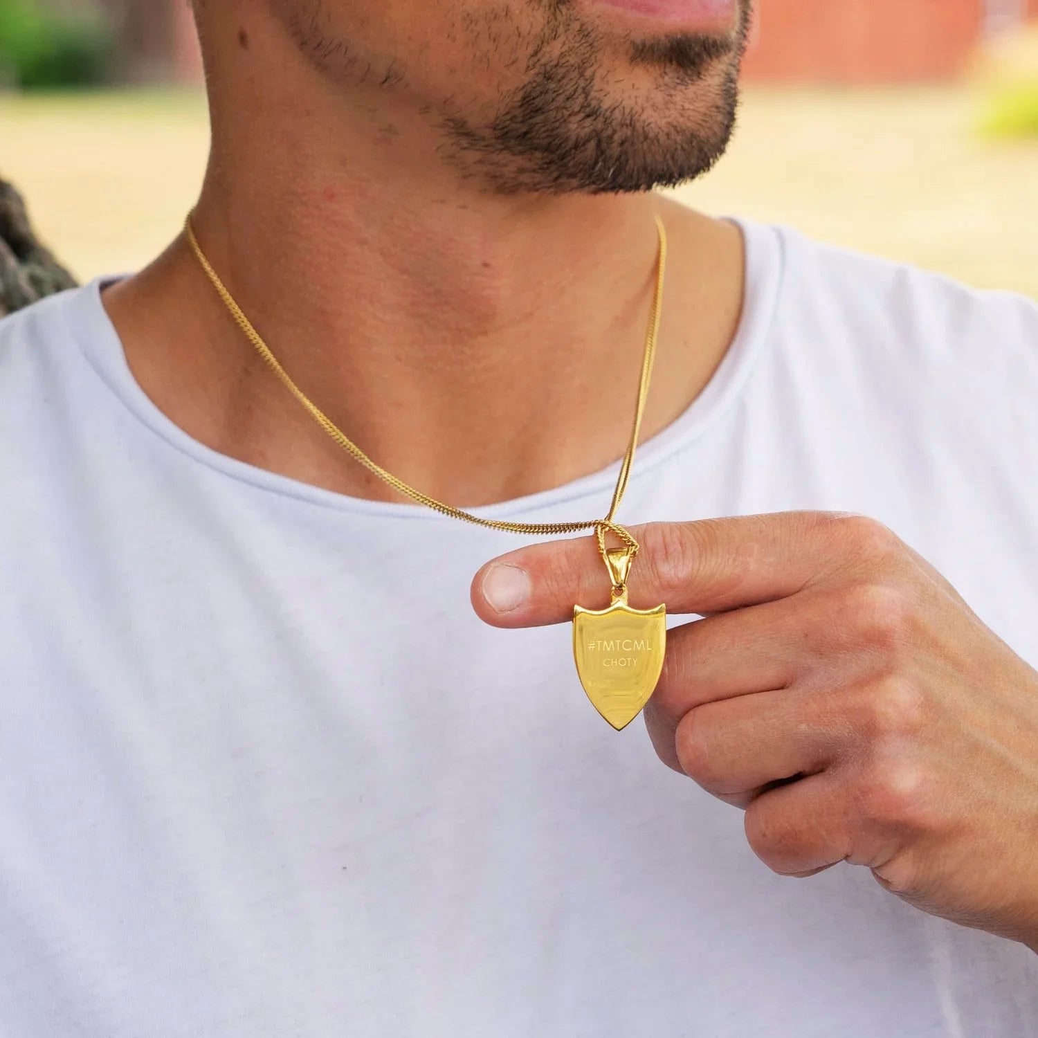 Choty - Shotgun Necklace - Gold Mullet - Chain and Pouch Included - 316L Stainless Steel - 18K Gold Plating Infused
