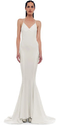 Norma Kamali SNOW WHITE Women's Low Back Mermaid Gown, US Medium/38
