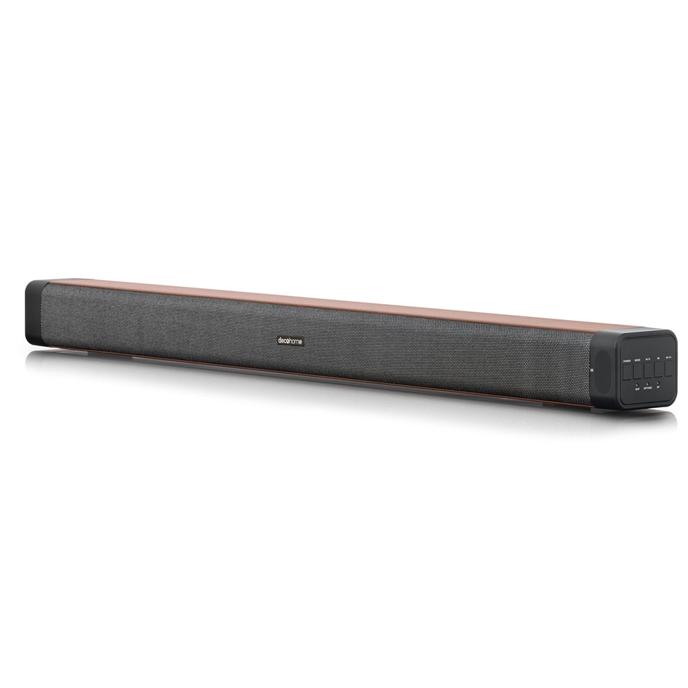 Deco Gear SB200WOD 60W 2.0 Channel Soundbar with Built-in Dual Subwoofers and Four 2.5" Drivers Bundle with 1 Year Extended Warranty