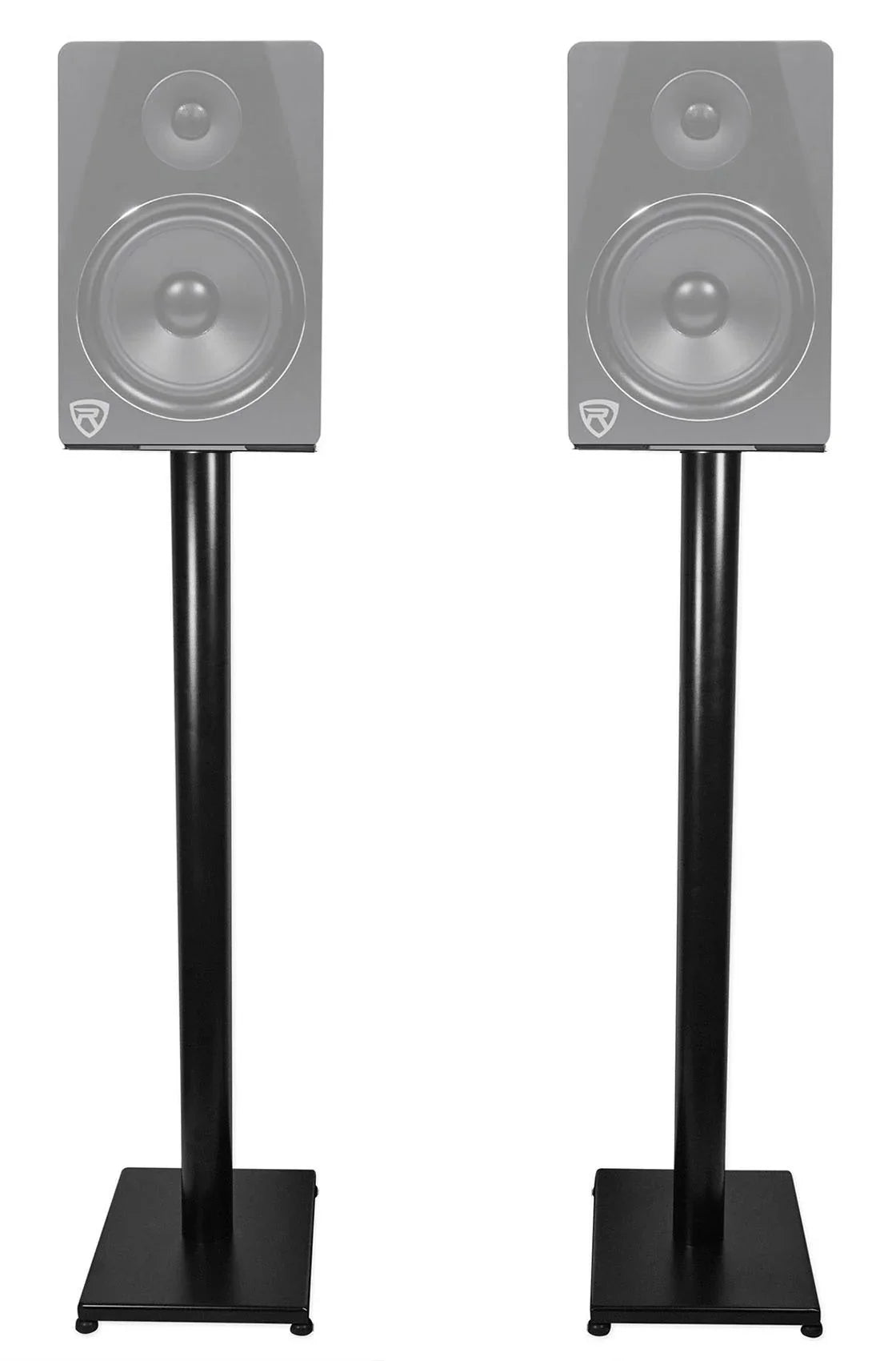 Pair Rockville RS37B 37" Steel Bookshelf Speaker / Studio Monitor Stands in Black