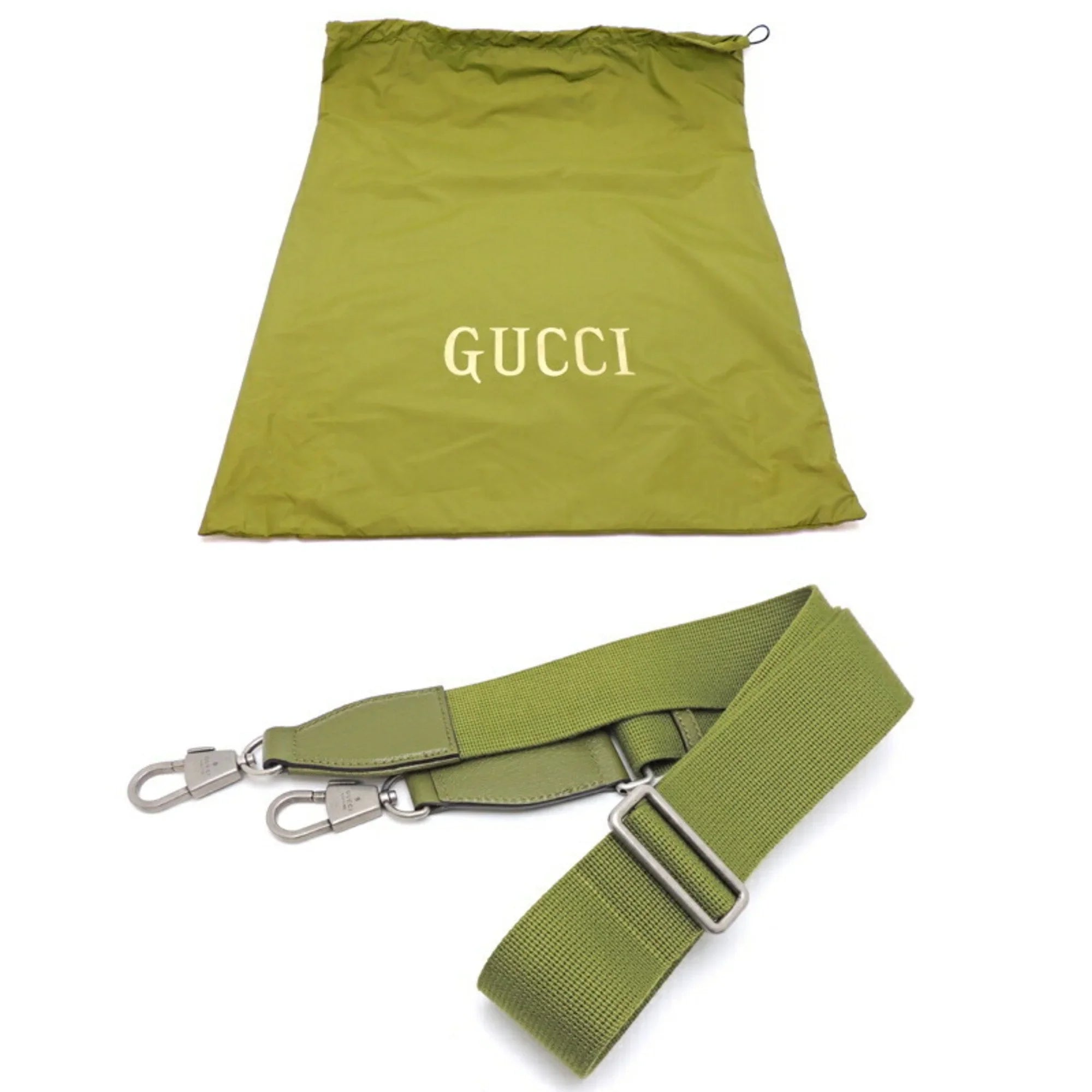 Pre-Owned Gucci GG Nylon Off The Grid Medium (Day Only) Ladies Tote Bag 696043 Recycled Lining Forest Green (Good)