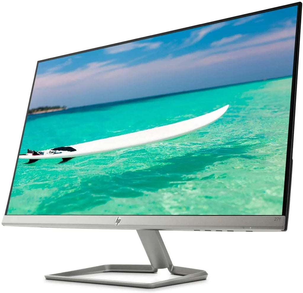 New HP 27f Display 27" Full HD IPS Ultra-Slim Backlit LED 5ms Response Time Micro-Edge VGA HDMI