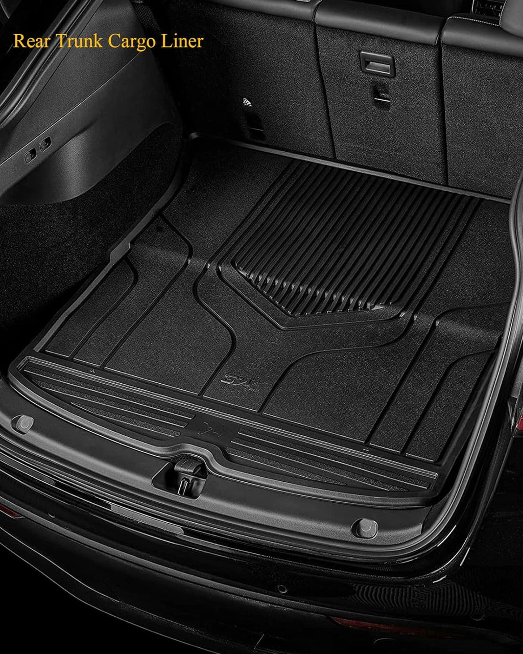 3W Floor Mats & Cargo Liner for Tesla Model Y 2020-2023 TPE All Environment Custom Fit Floor Liner for Tesla Y 1st&2nd Row and Trunk Black Car Mats