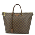 Pre-owned LOUIS VUITTON Belmont Damier Ebene Tote Bag Brown