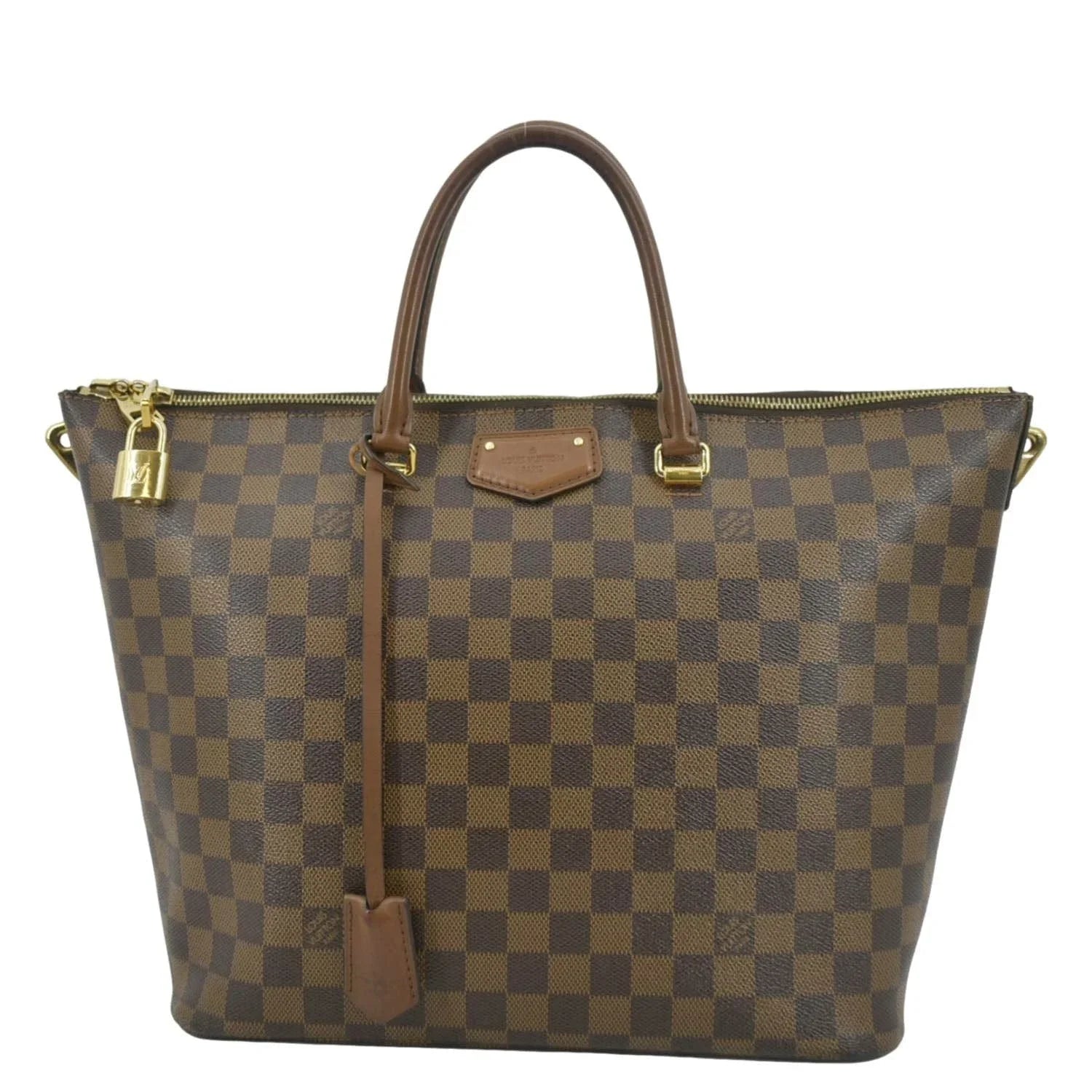 Pre-owned LOUIS VUITTON Belmont Damier Ebene Tote Bag Brown