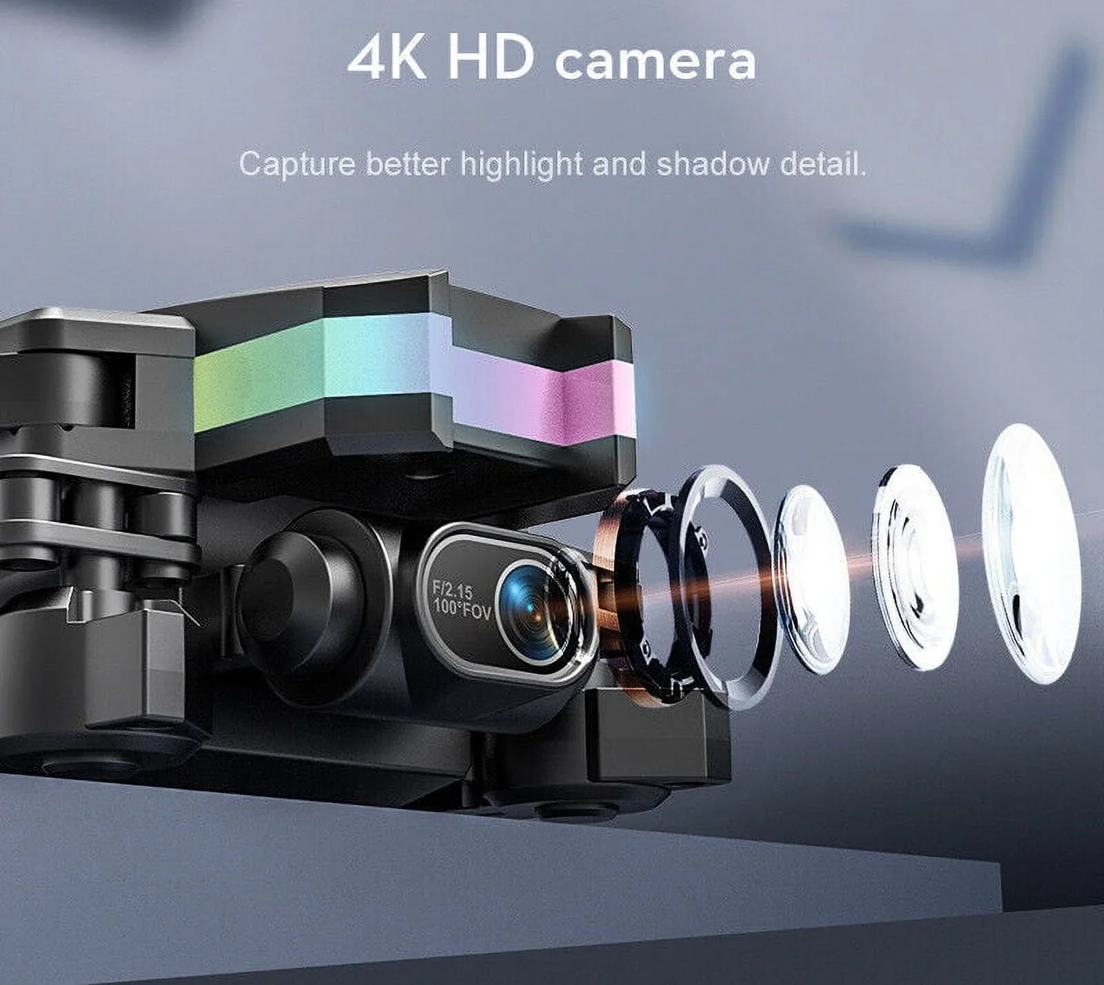 JahyShow SkyCapture Mini Drone - Black Folding Quad with 4K HD Dual Camera - Aerial Photography Pro