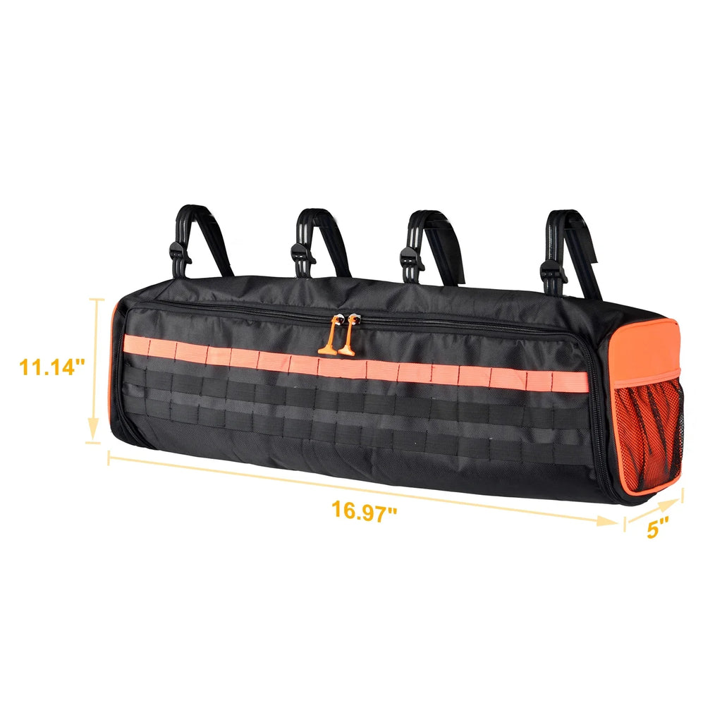 UTV Roll Cage Organizer Cargo Rear Storage Tools Bags Truck Tool Kits Holder Fits for 1987-2020 Wrangler LJ TJ JK JL