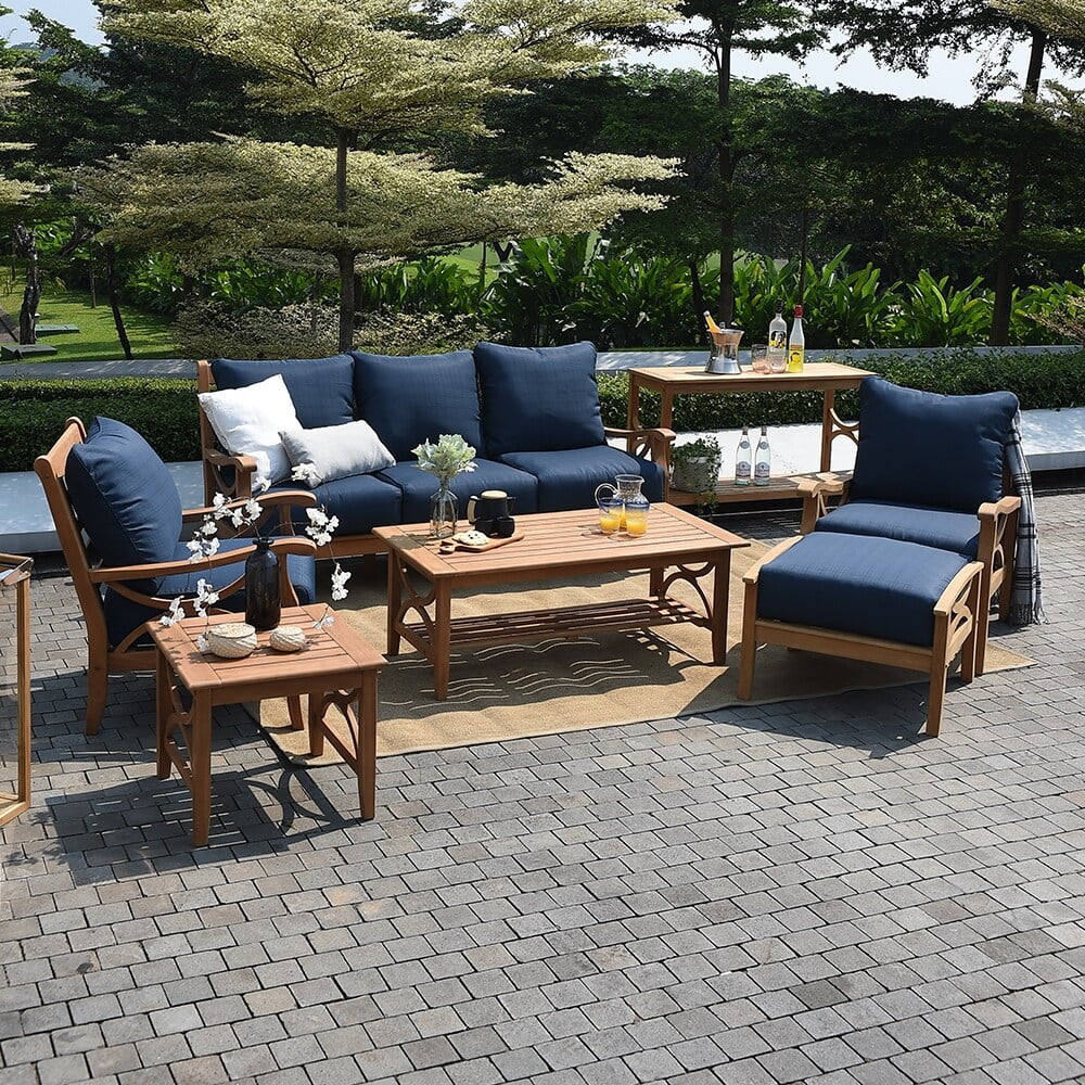 Cambridge Casual Lowell Teak Patio Side Table Condition Gray