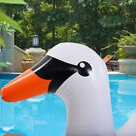 Kids Swan Float Toy - Inflatable Rideable Raft for Swimming Pool Fun, Celebrity Style