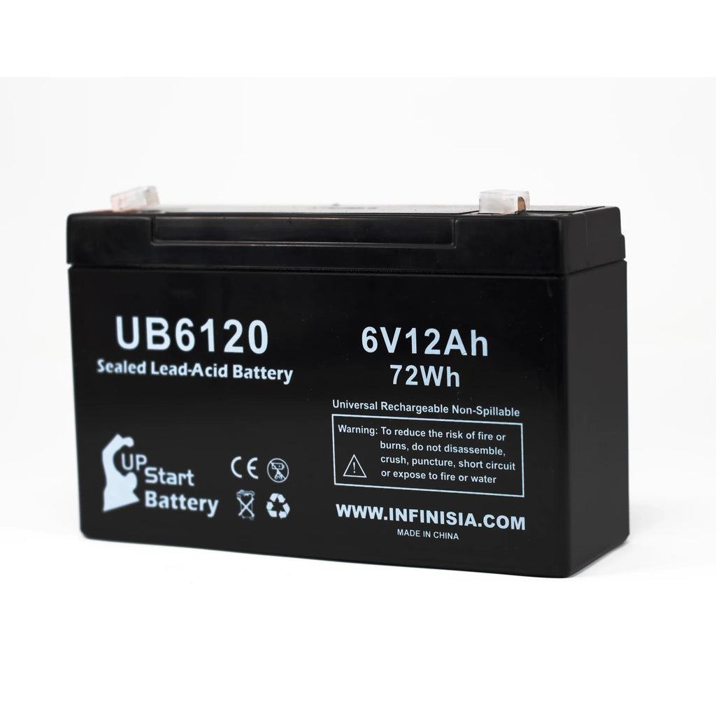 3x Pack - Suitable Tripp-Lite 850 Battery - Replacement UB6120 Universal Sealed Lead Acid Battery (6V, 12Ah, 12000mAh, F1 Terminal, AGM, SLA) - Includes 6 F1 to F2 Terminal Adapters