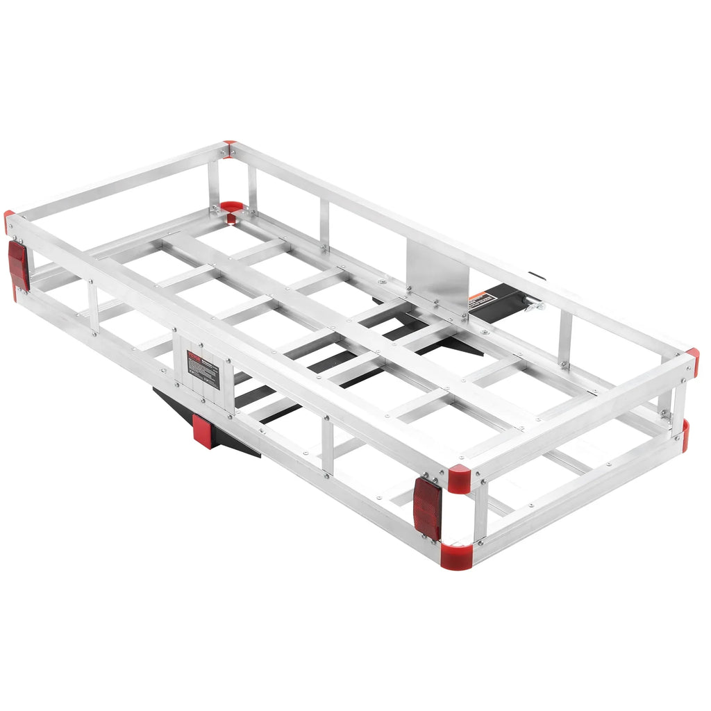 BENTISM Hitch Mount Cargo Carrier 47 x 20 x 6 in 500lb Aluminum Strong Fits 2" Receiver Cargo Basket for SUVs Sedans Vehicles