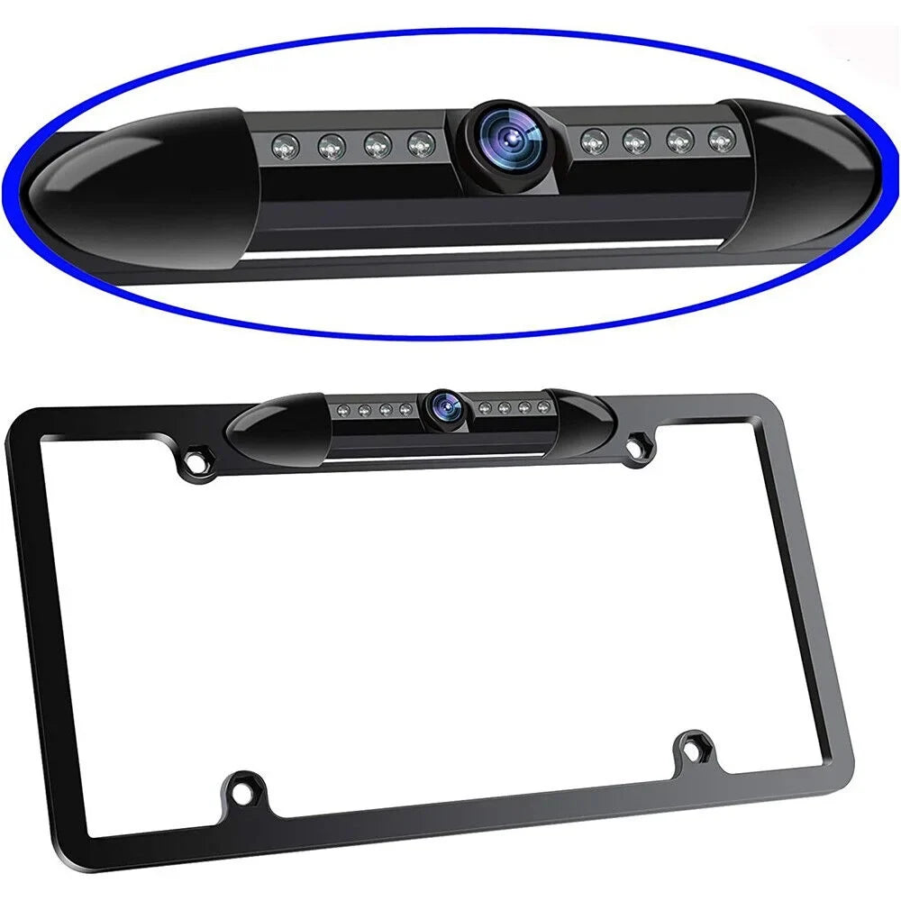 G·PEH HD License Plate Frame Rear View Camera - 8 Upgraded Infrared Lights - Clear Vision - Easy Installation - Black