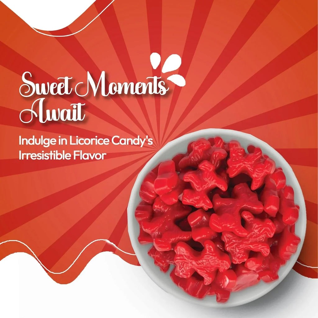 Licorice Candy - 1 Pound Red Licorice Scottie Dogs - Strawberry Red Licorice - Australian Candy - Liquorice Candy - Bulk Licorice