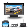 Trailer Wireless Digital Backup Camera Systems Support 2 Cameras, IR Night Vision Campervans Rear View Camera with 7" HD Monitor Support Split Screen, Wireless RV Truck Reverse Camera