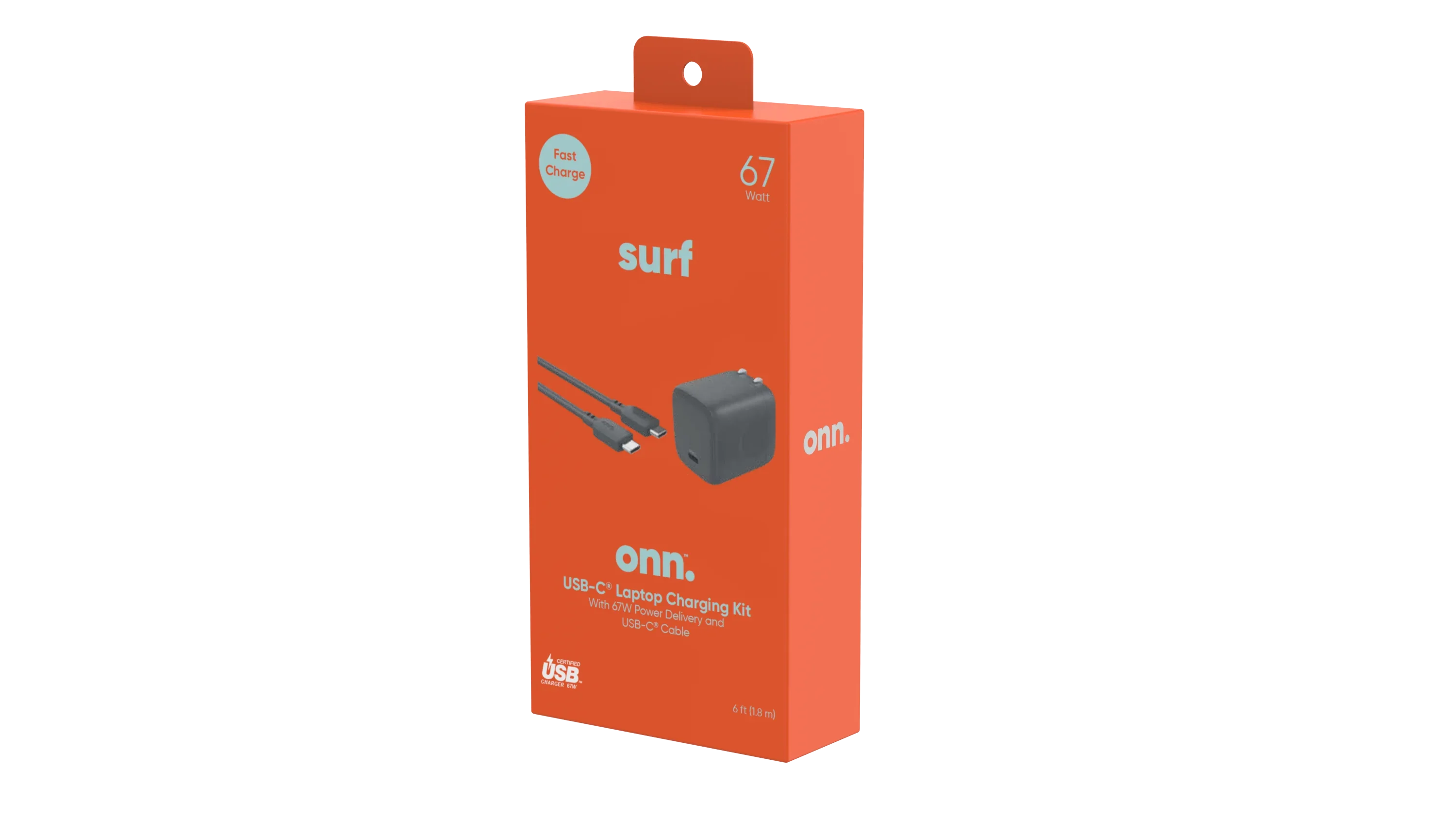 onn. GAN 67W Laptop Charger with 1 USB-C Port, Suitable for Apple,,HP,Asus,Acer,Lenovo,Grey