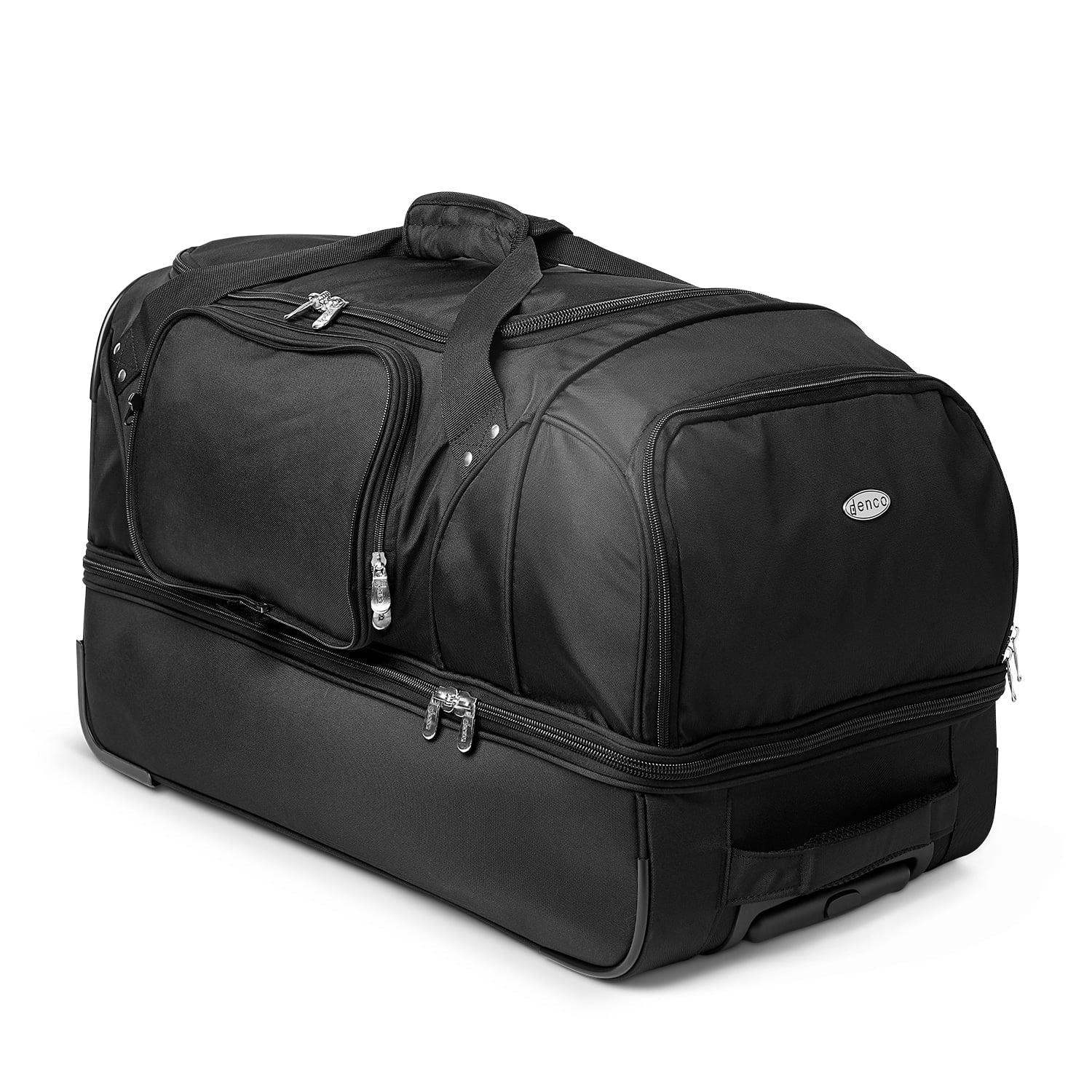 MOJO Ohio State Buckeyes Black 27'' 2-Wheel Drop Bottom Rolling Duffel Bag