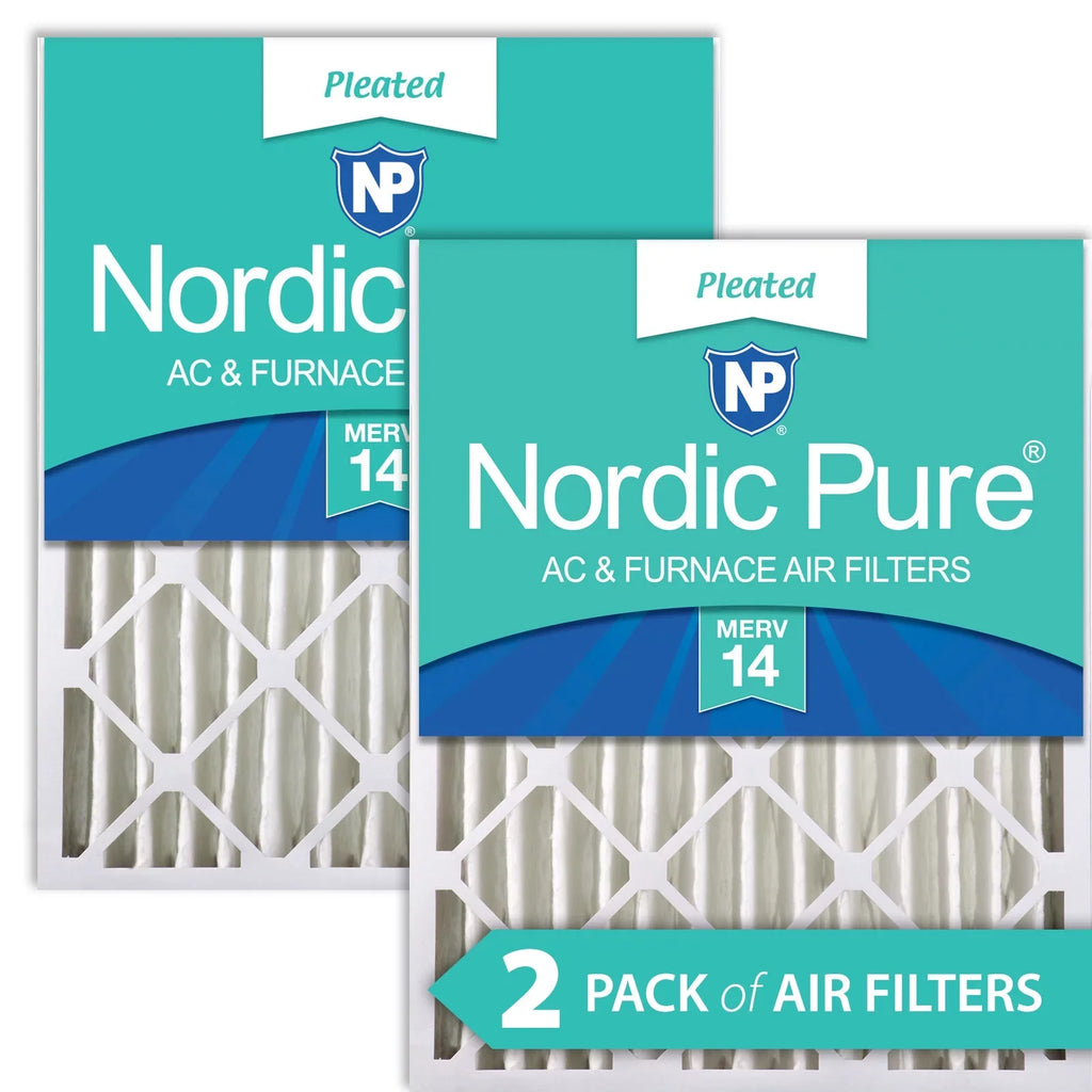 Nordic Pure 12x24x4 (3 5/8) Pleated MERV 14 Air Filters 2 Pack