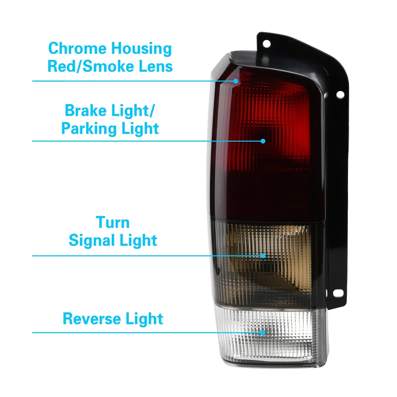 Fits for Jeep 97-01 XJ Tail Lights Red/black Smoke Lens Rear Tail Lamps Set(Left + Fitting with 1997-2001 Cherokee XJ