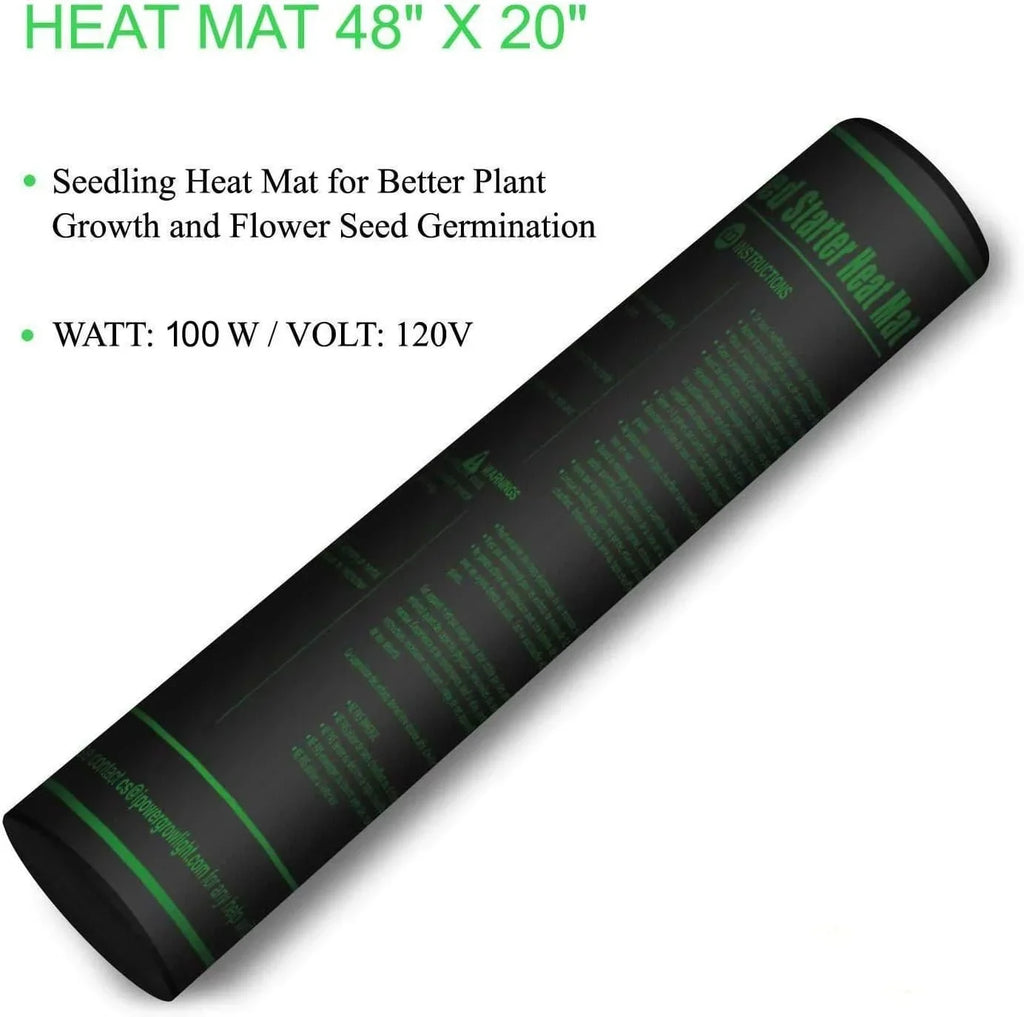 iPower 40-108 Degrees Fahrenheit Digital Heat Mat Thermostat Controller and Seeding Warm Hydroponic Pad, Plant Starting Kit Combo