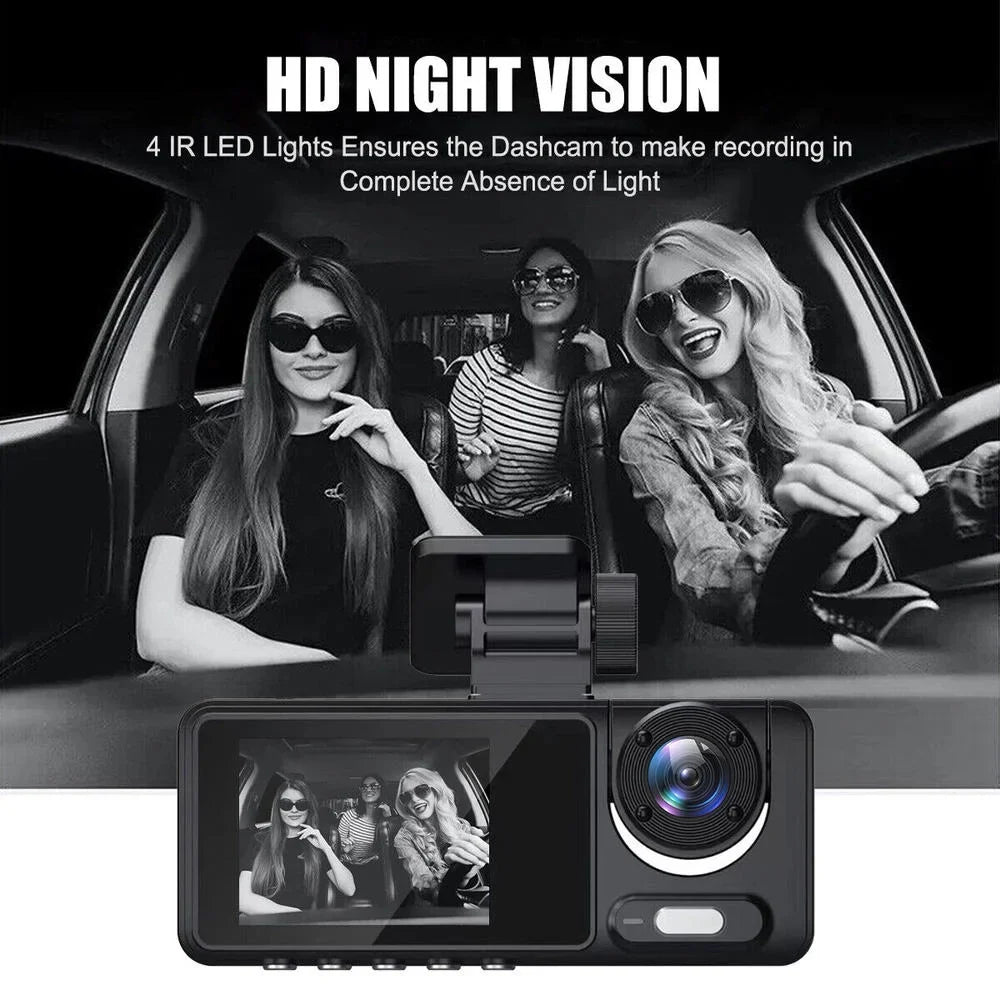 1080P HD Car Dash Cam Camcorder Night Vision DVR Front & Inside Recorder Camera