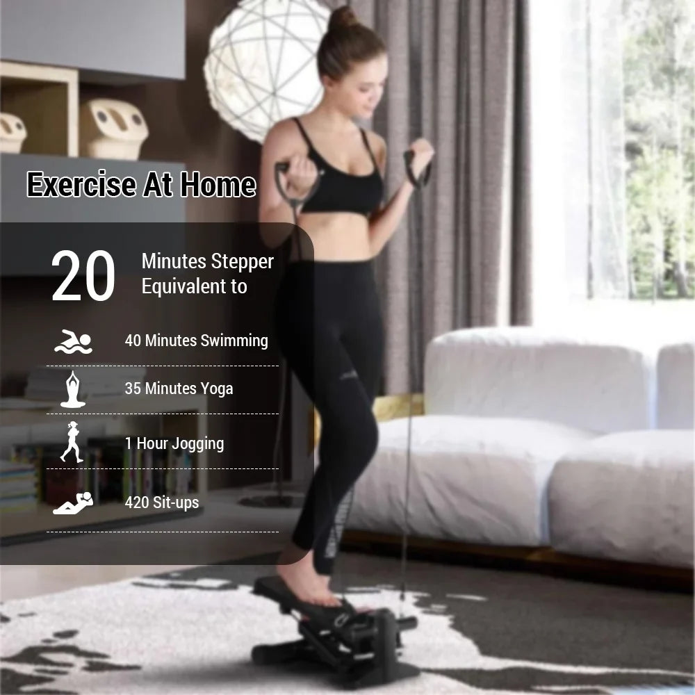 Anself Stepper with Resistance Bands LCD Display, 100kg Weight Capacity Perfect for Home Exercise
