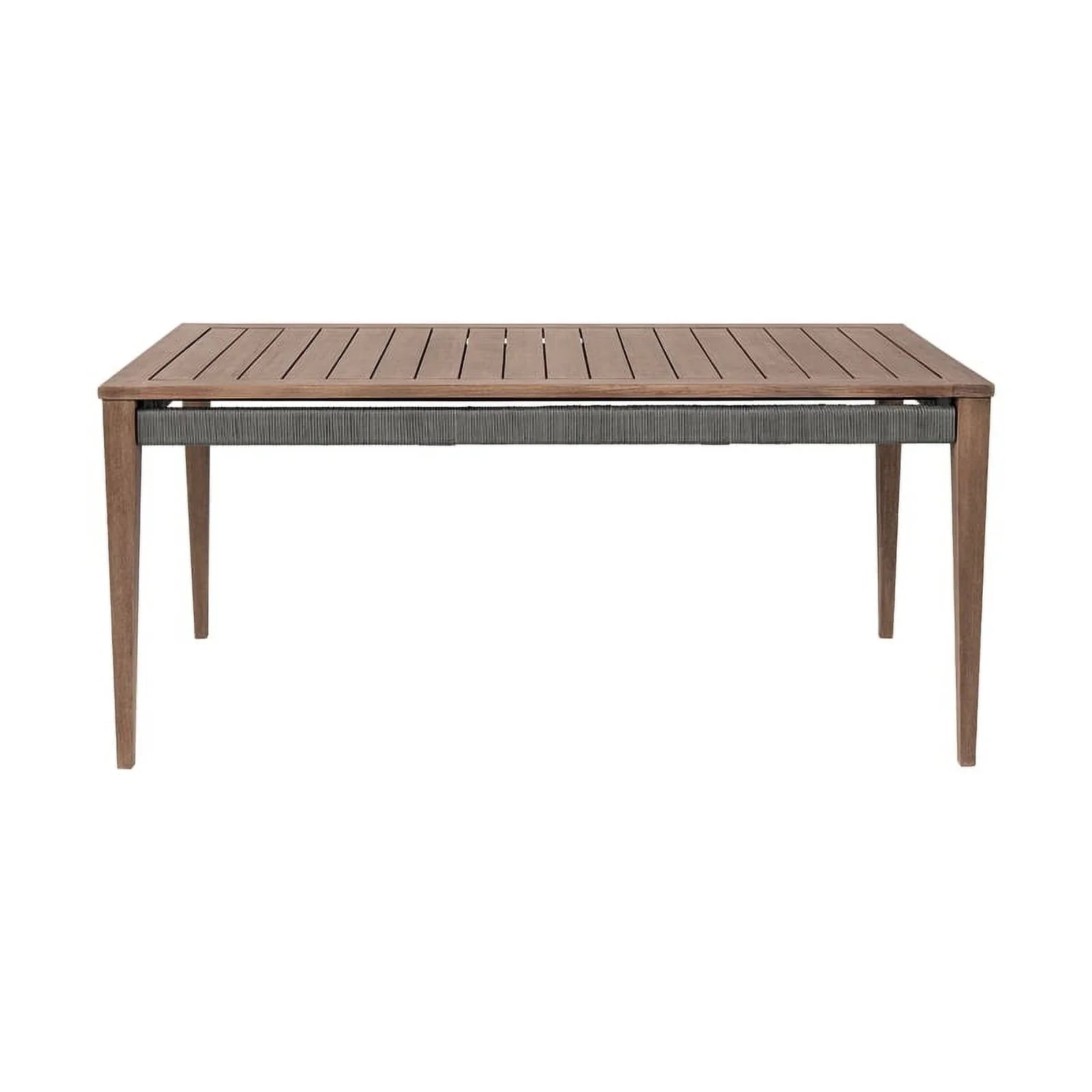 Glendora Beckham Outdoor 7 Piece Live Edge Dining Set in Eucalyptus and Rope