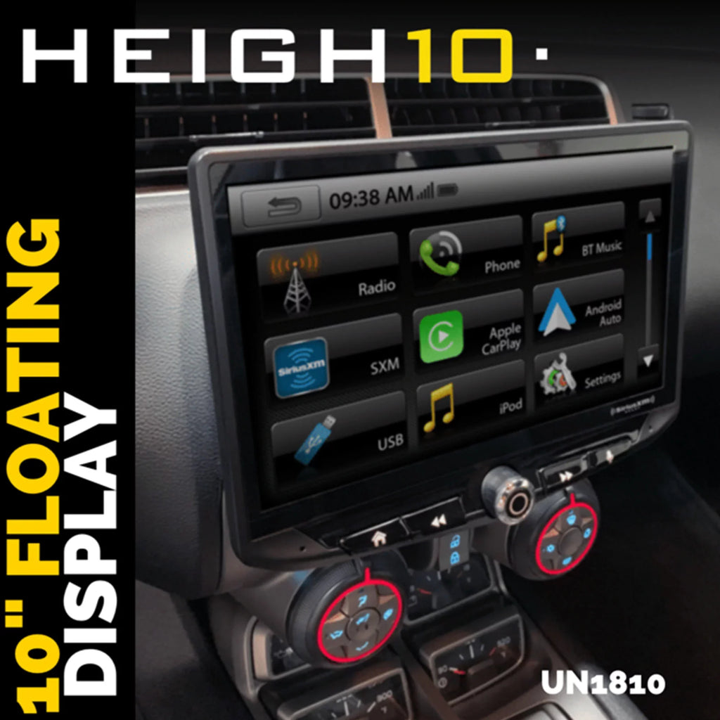 Stinger Heigh10 10" In-dash Infotainment System Matching with Apple CarPlay & Android Auto, Includes Navigation Card & Installation Kit Suitable with 14-18 GM Trucks