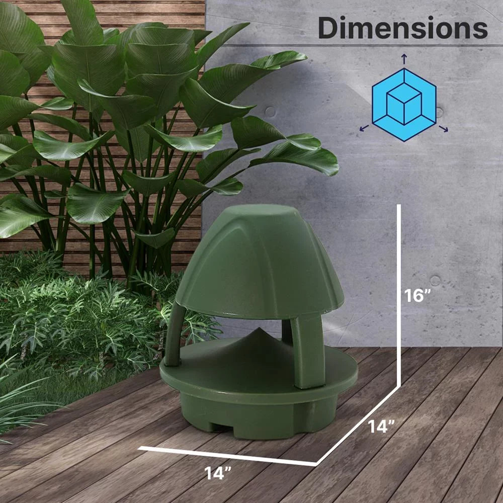 Pyle 6.5 Inch Olive Green Passive speaker Waterproof Outdoor Garden Passive Speaker (Green)