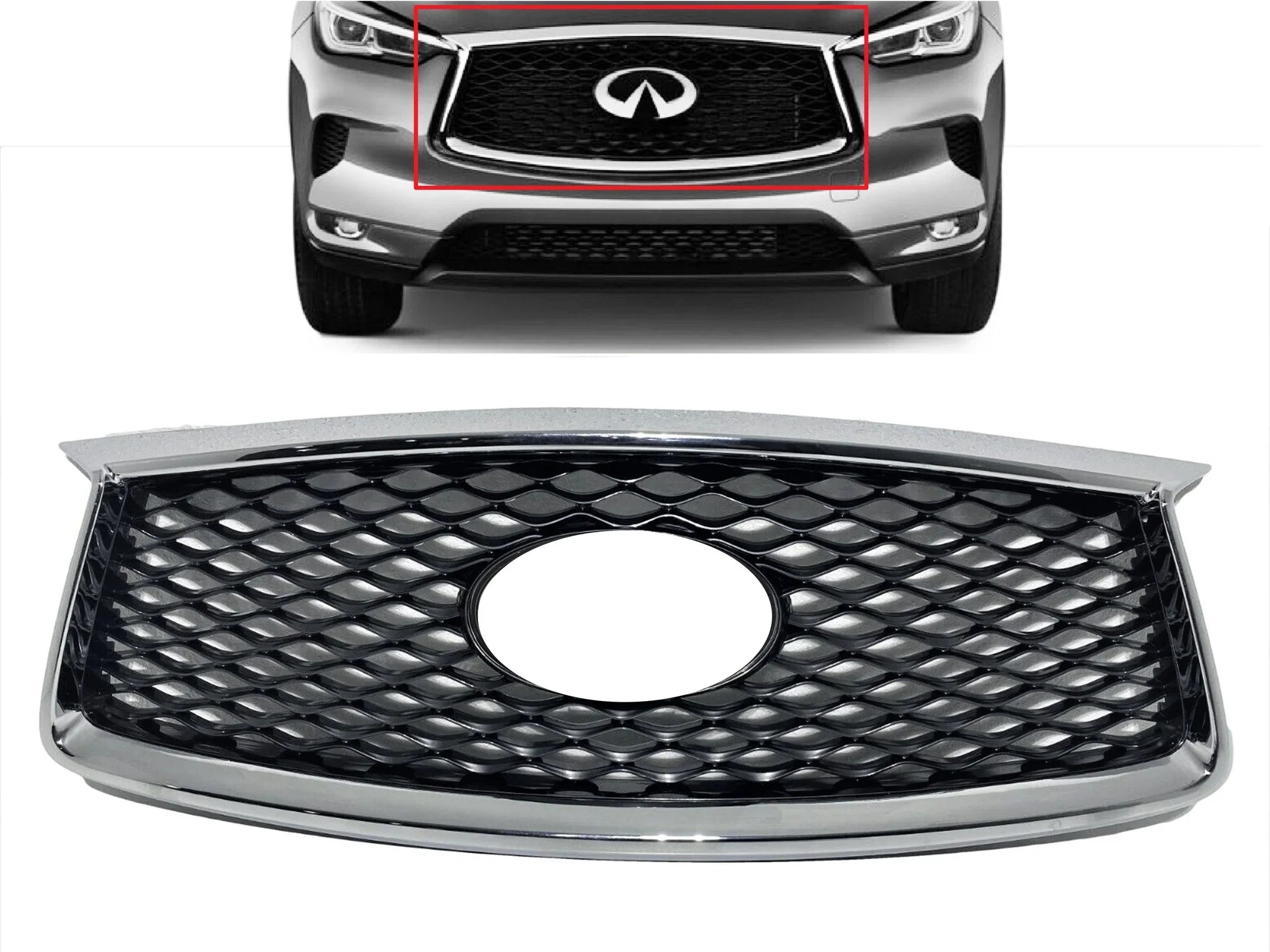 2019 2020 2021 Matching With Infiniti QX50 Grille Front Bumper Upper Grille With Camera Option