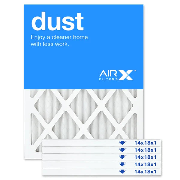 AIRx Filters Dust 14x18x1 Air Filter Replacement MERV 8 AC Furnace Pleated Filter, 6-Pack