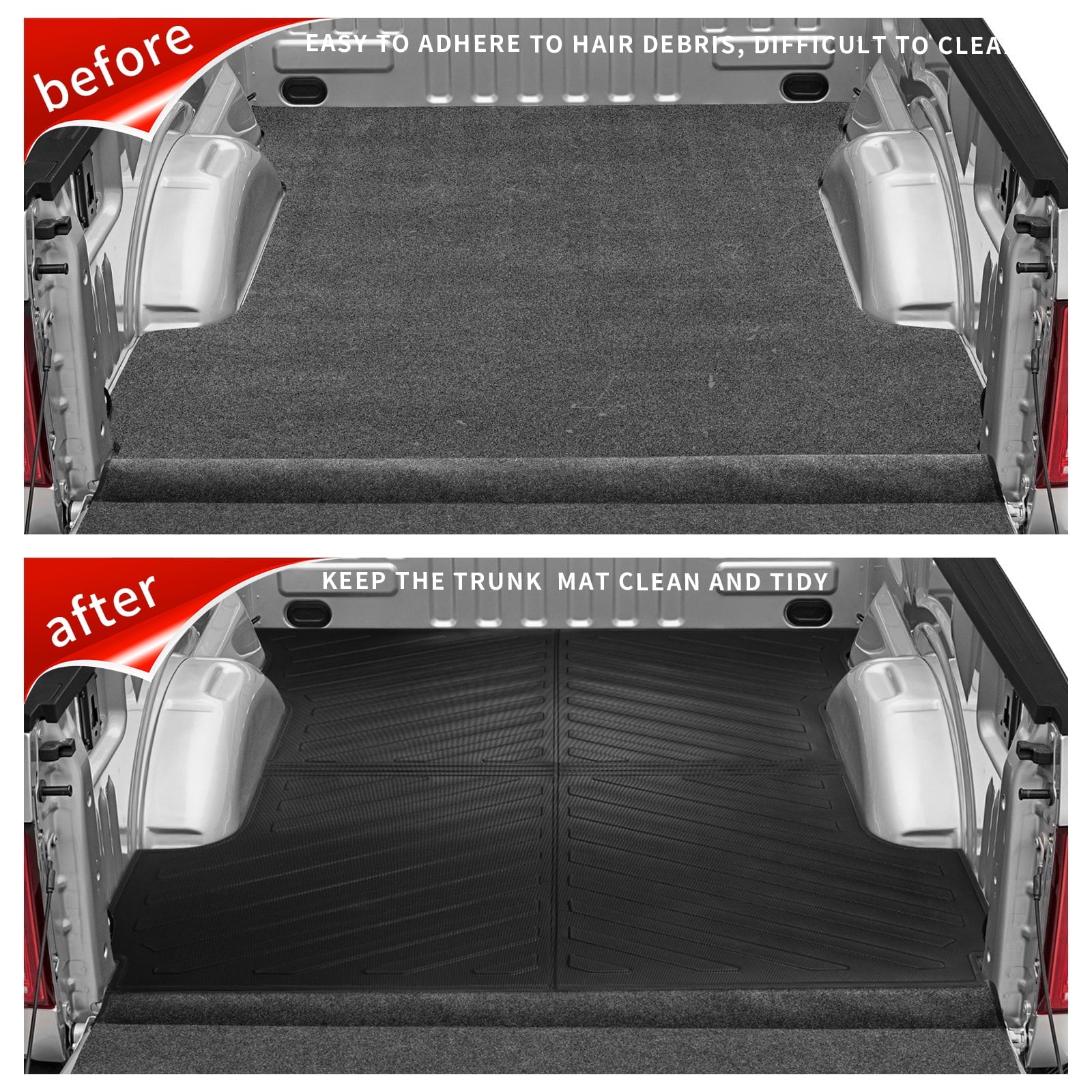 Fit 2015-2024 Ford F150 Lightning SuperCrew Cab Truck Bed Mat 6.5Ft Long Bed Liner F-150 (Fit W/O Fold Flat Storage)