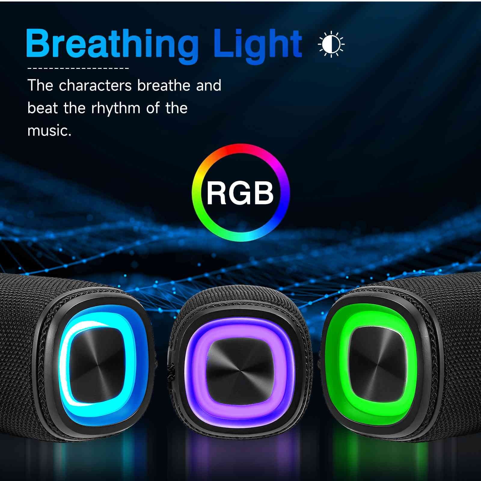 UrbanX X808 Bluetooth Speaker, IPX5 Waterproof Speakers 360° HD Surround Sound with Punchy Bass, True Wireless Pairing, BT5.3, Portable Speaker for LG W41+ - Black