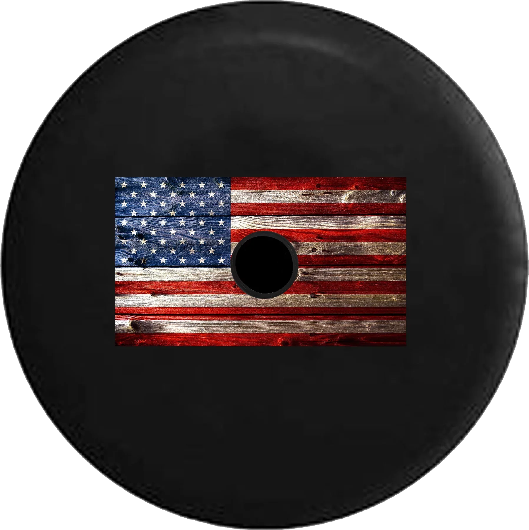 2018 2019 Wrangler JL Backup Camera Wooden American Flag Rustic Vintage Spare Tire Wrap for Jeep RV 32 Inch