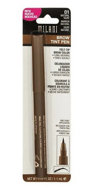 Milani Brow Tint Pen, Natural Taupe [01] 0.04 oz (Pack of 2)