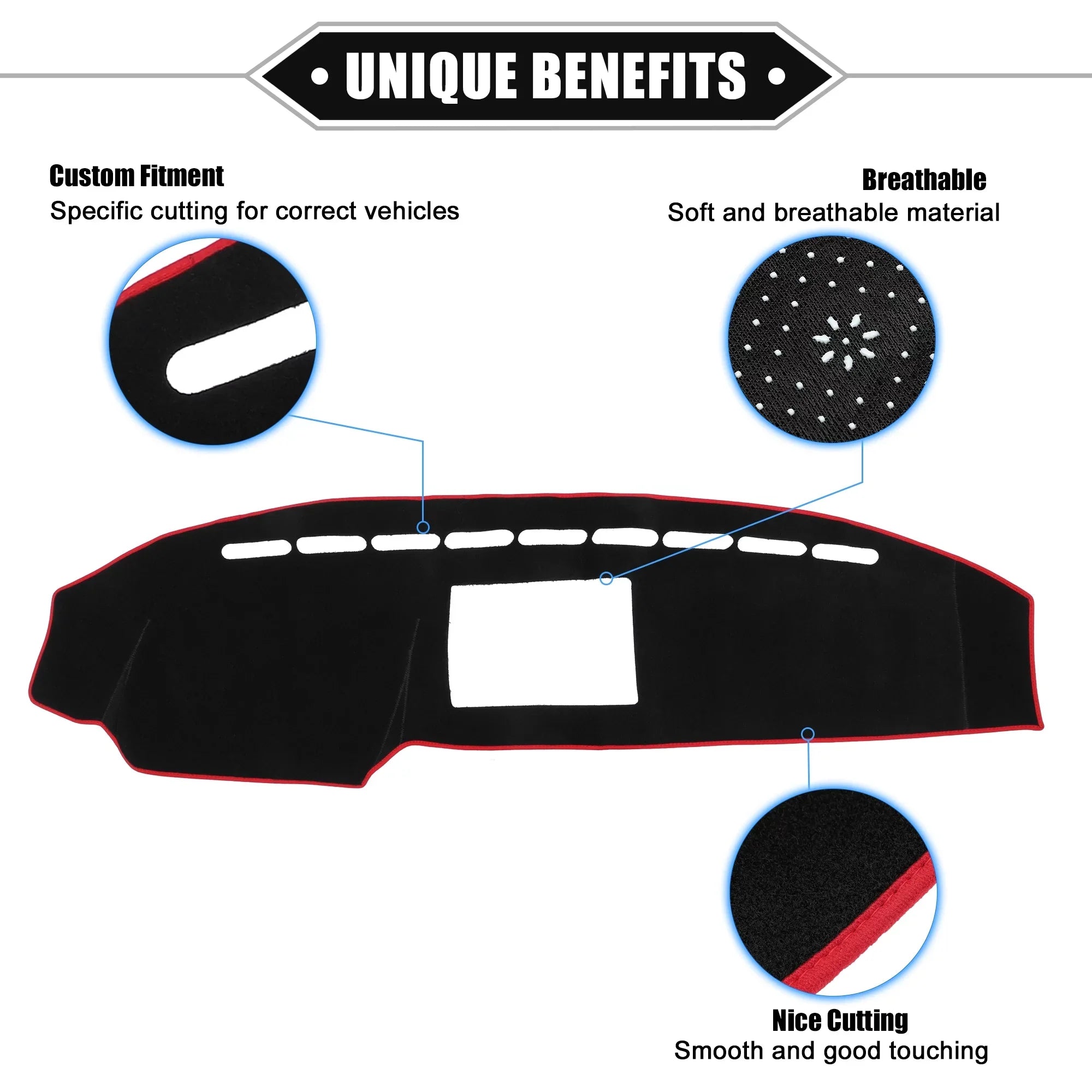 Unique Bargains Car Center Console Dashboard Wrap Mat Fitting for Ford F150 2008-2014 Protective Polyester Black