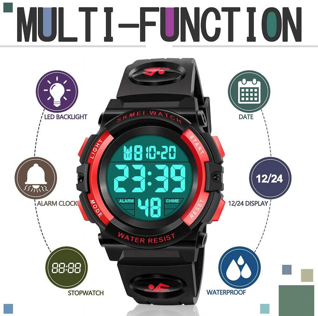ATIMO LED 50M Waterproof Sports Digital Watch for Kids - Kids Gifts