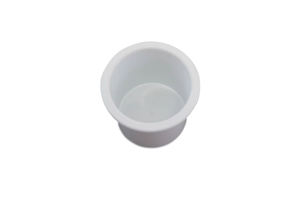 Red Hound Auto 100 Cup Holder Plastic Pocket Recessed Insert Universal for Craft RV Car Truck Sofa Game Table Marine Pontoon Motorhome Bulk Camper White