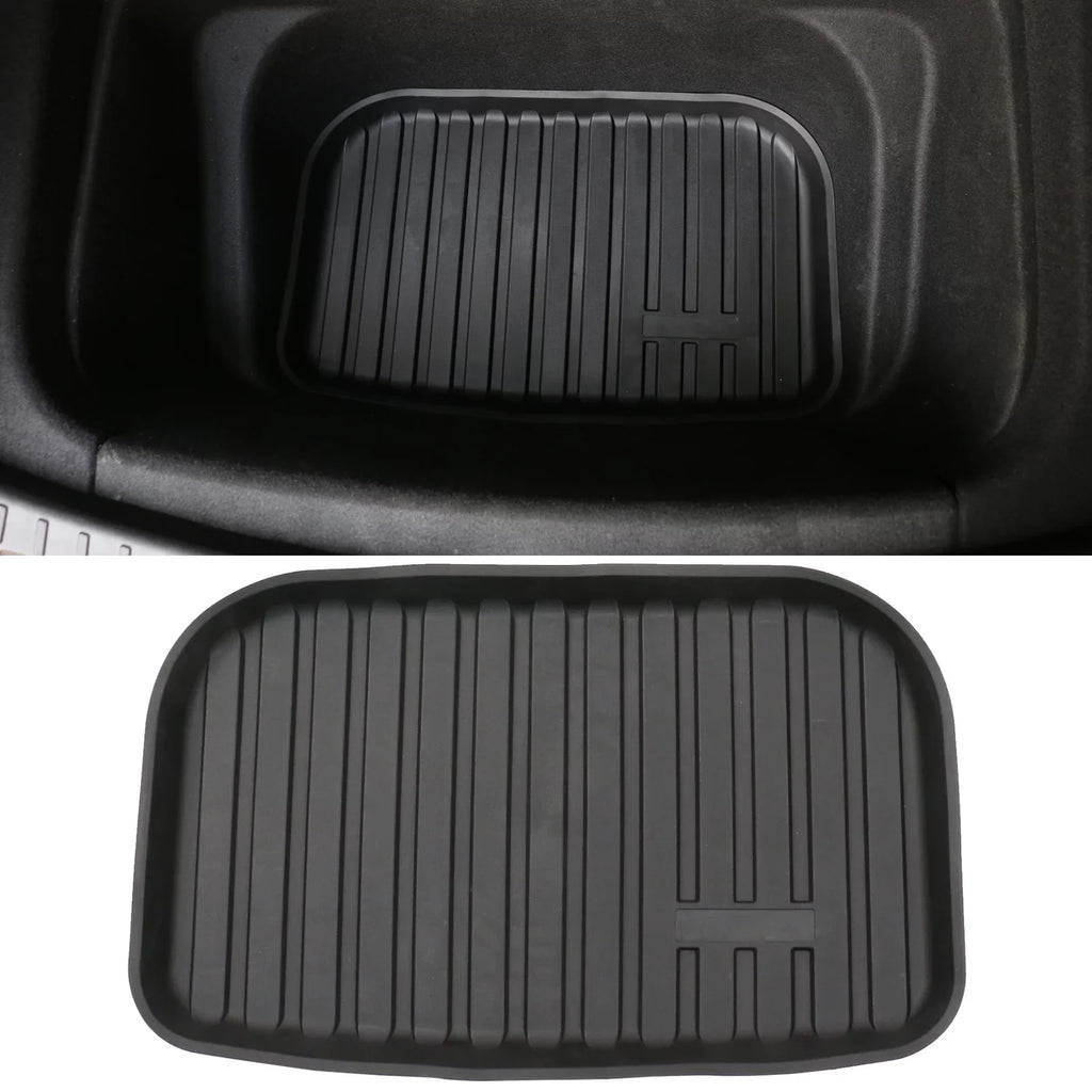Ikon Motorsports Trunk Mats Cargo Liner Matching with 2020-2023 Tesla Model Y Black Injection TPE All Climate Waterproof Anti-Slip Frunk Trunk Under Cargo Storage Liner Mat Interior Accessories