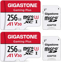Gigastone 256GB Micro SD Card, Gaming Plus, Nintendo Switch Fitting High Speed 100MB/s, 4K Video Recording, Suitable with Nintendo Switch Dash Cams GoPro Cameras, 2 Pack (2x256GB)