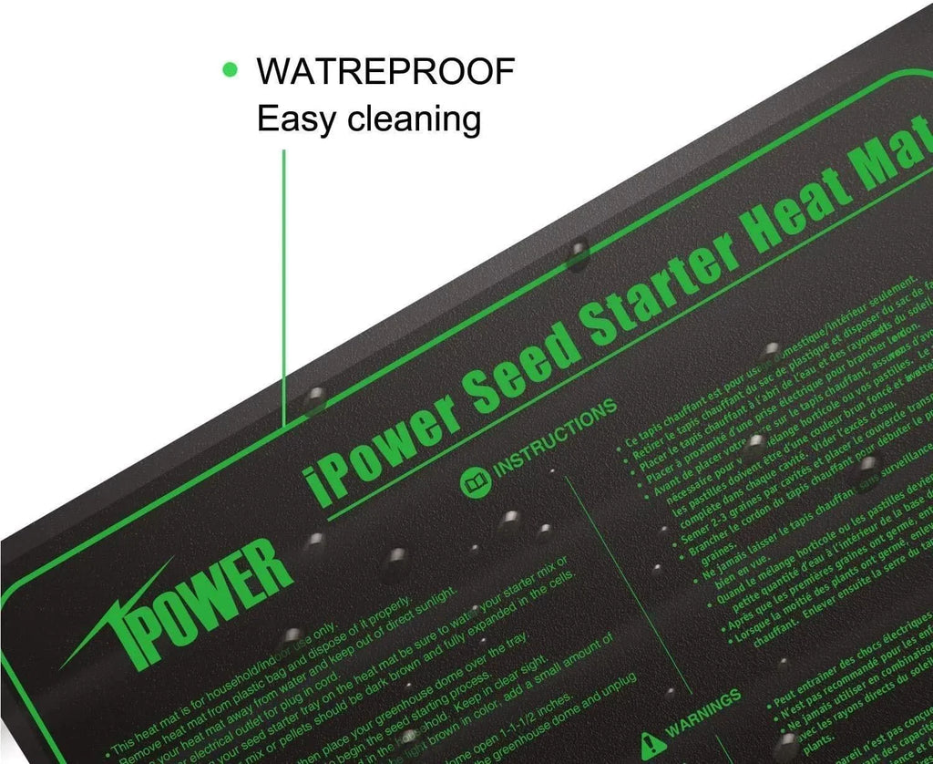 iPower 40-108 Degrees Fahrenheit Digital Heat Mat Thermostat Controller and Seeding Warm Hydroponic Pad, Plant Starting Kit Combo