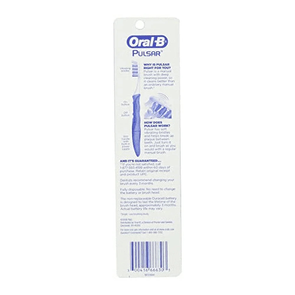 Oral-B Vibrating Pulsar Expert Clean Battery Toothbrush w/ Microban, 1 ct, 3 Pack