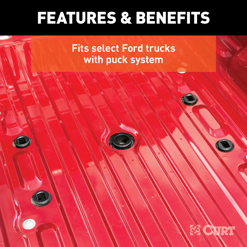 CURT 16677 Q20 5th Wheel Slider Hitch, 20,000 lbs, Select Ford F-250, F-350, F-450, 6.75-Foot Bed Puck System