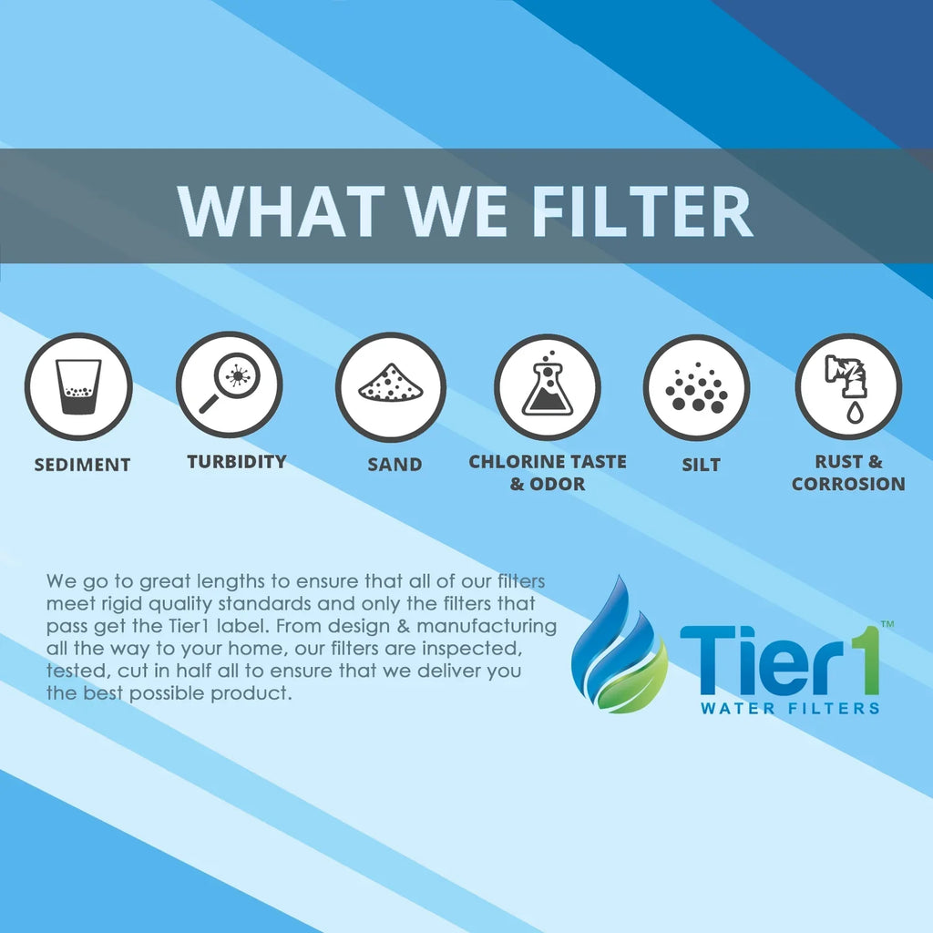Tier1 5 Micron 10 Inch x 4.5 Inch Sediment Water Filter Replacement Cartridge Kit with 10 inch Big PP Housing and Pressure Release (1 inch Inlet/Outlet) | Matching with DGD-5005, Home Water Filter