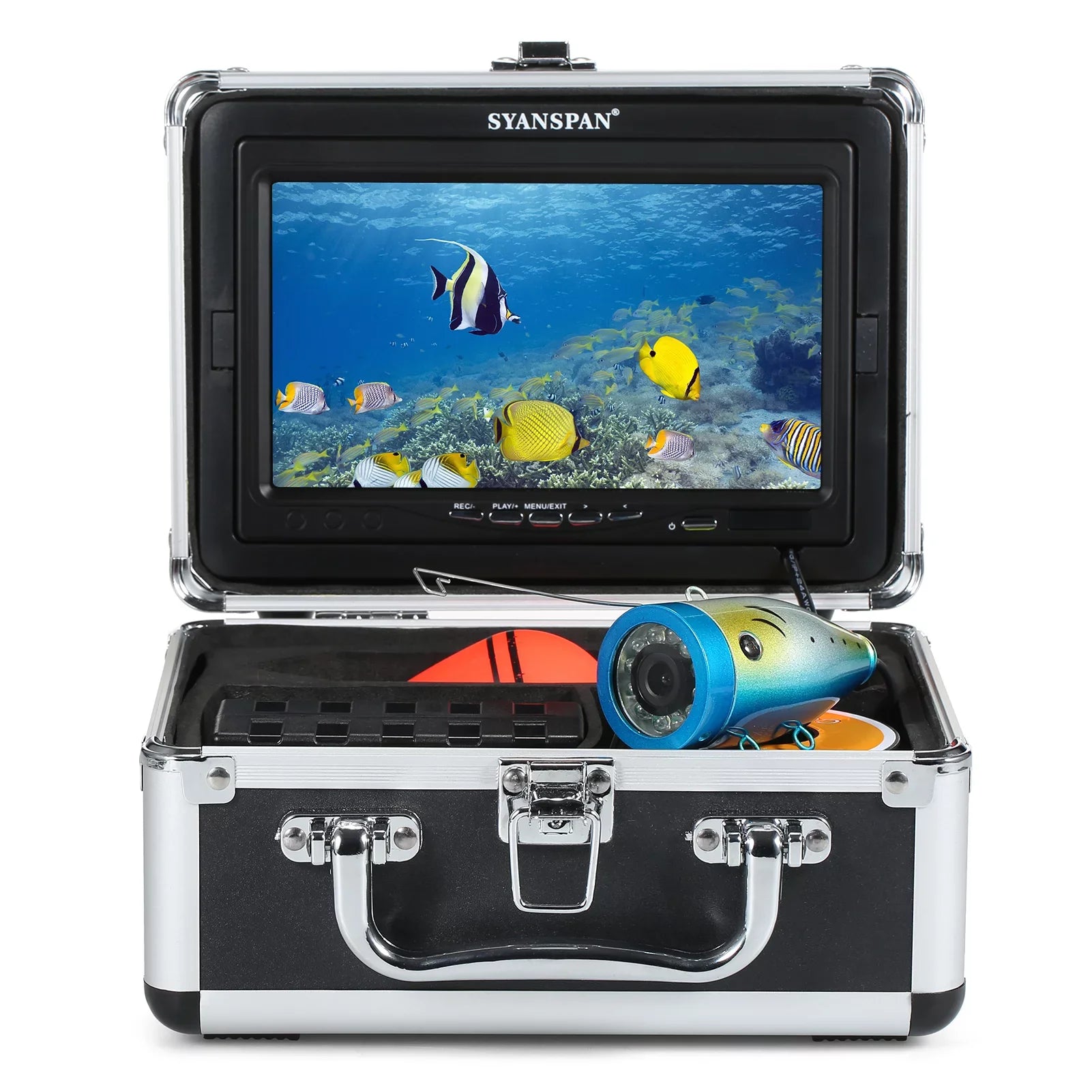 moobody Underwater Fishing Camera Fish Finder with 12LEDs 7Inch/9Inch LCD Display 15M/30M/50M Cable IP68 Waterproof for Sea Lake Craft Ice Fishing