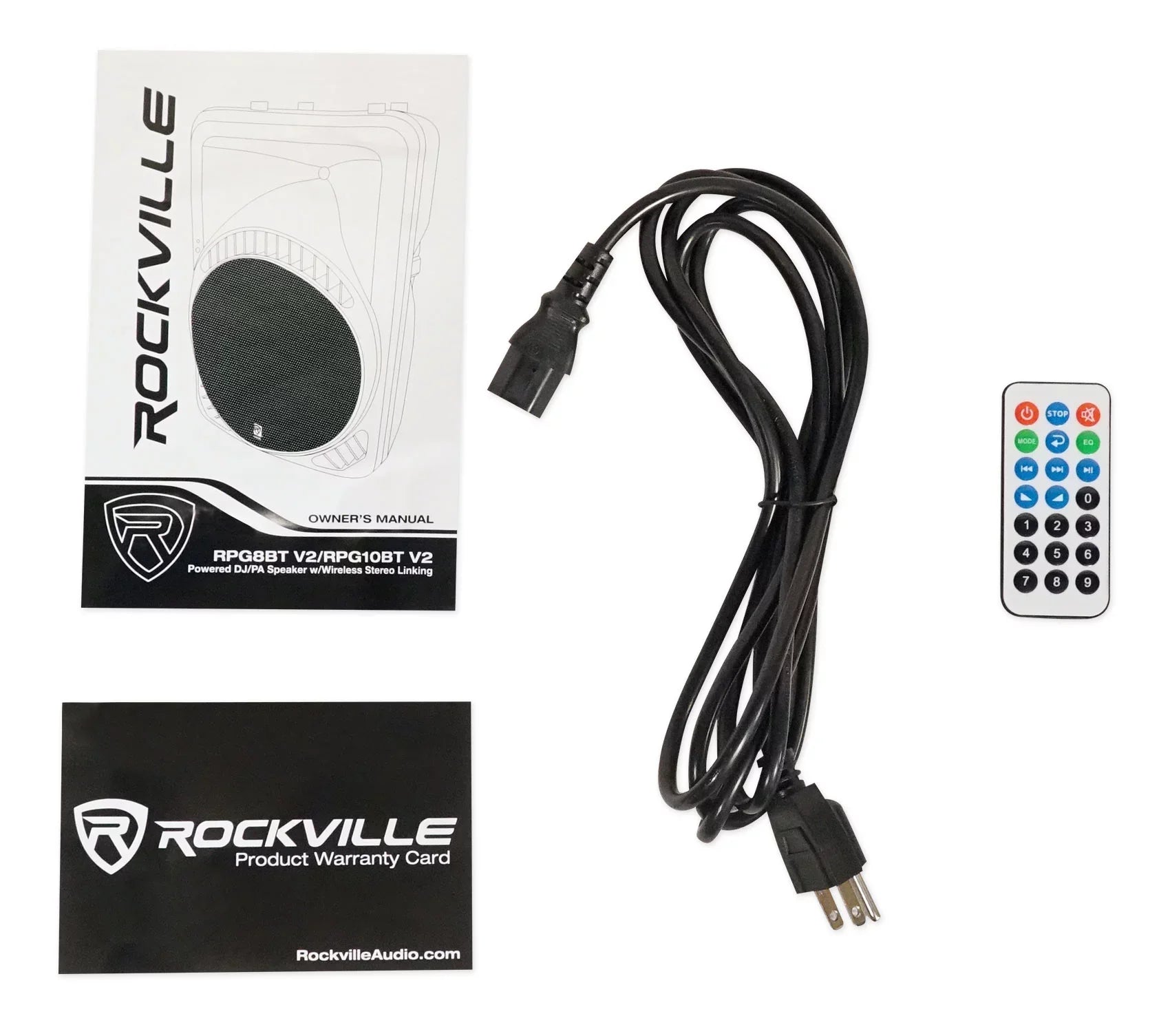 Rockville RPG8BT V2 8 inch Powered 400W DJ PA Speaker BlueTooth/Wireless/Remote/EQ