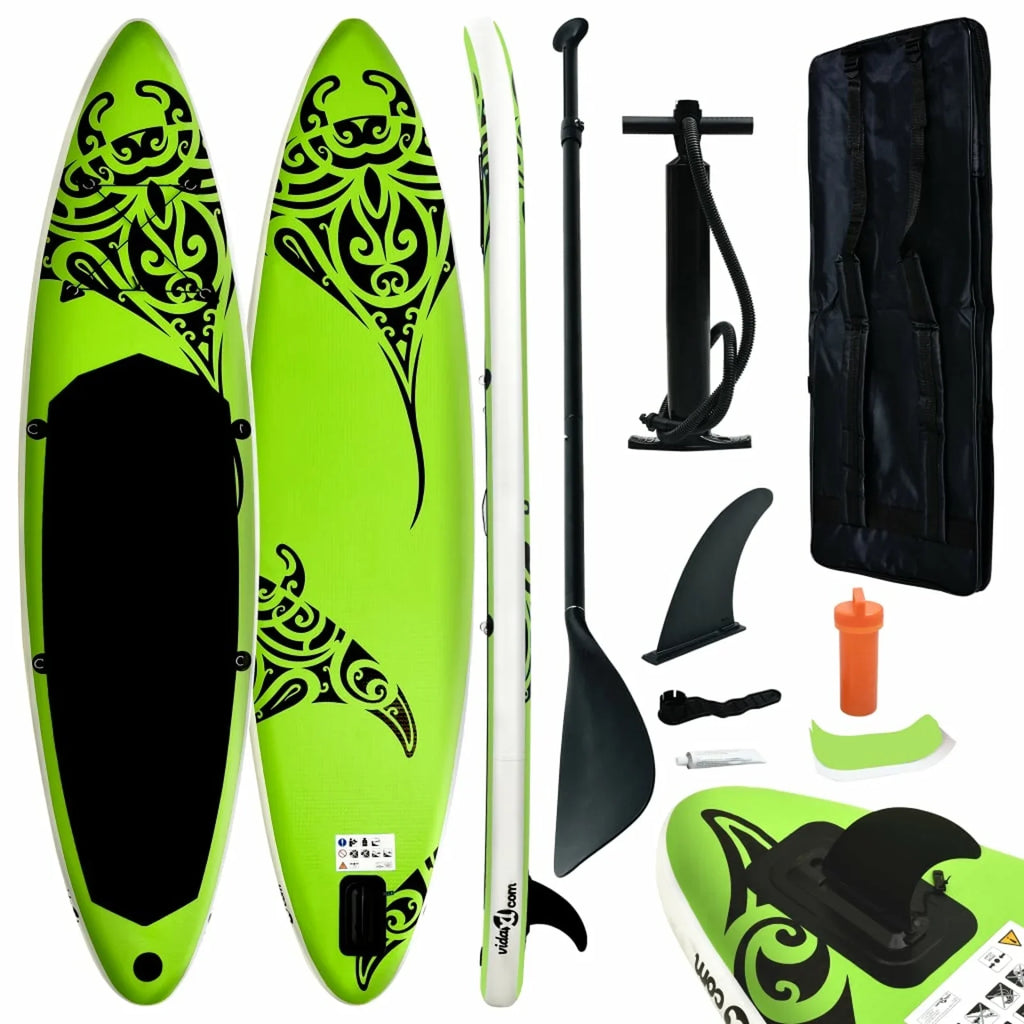 Inflatable Paddleboard Set 120.1"x29.9"x5.9" Green