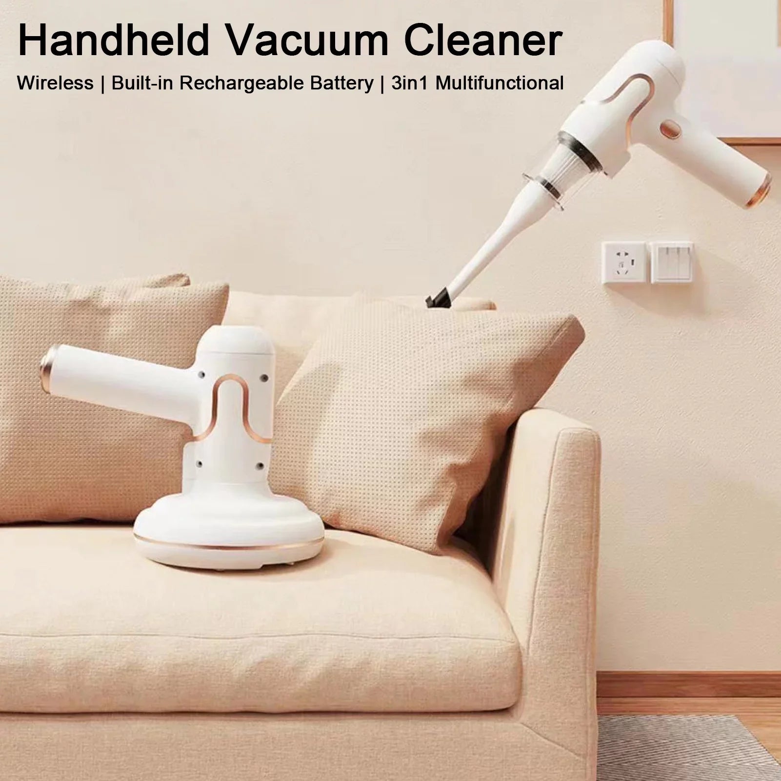 Lixada UV Sterilization Handheld Bed Mattress Vacuum Cleaner for Deep Cleaning Carpets Sofa Couch Mint Hair Dust Removal Strong Suction 8000 Times/Min Machine