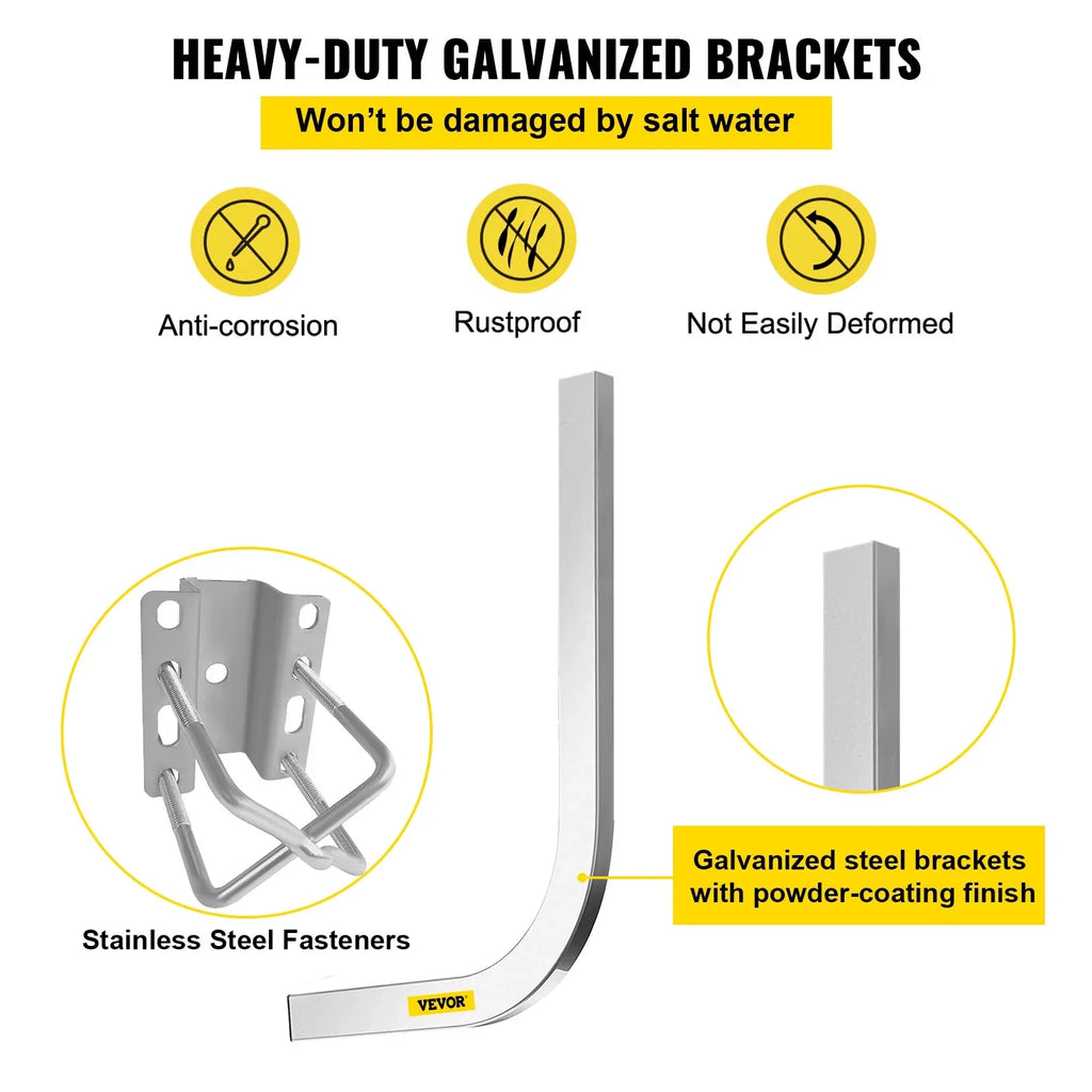 VEVORbrand Craft Trailer Guide-on, 40", 2pcs Galvanized Steel Trailer Post Guide on, with LED-Lighted PVC Tube Wrap Mounting Hardware Included, for Ski Ship Fishing Watercraft or Vessel Trailer